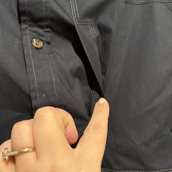 Batch Clothing Navy Blue Cotton Camp Shirt Mens Large - Picture 2 of 6